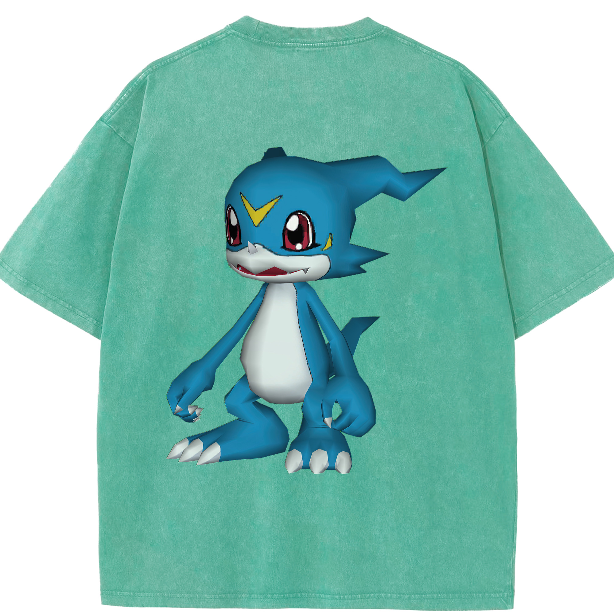 （画像用） Digimon デジタルモンスター/デジモン 綿100% ヴィンテージ風 半袖Tシャツ（背面プリント）